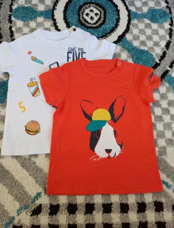 Lot de 2 t-shirts MC NeuFS - Taille 6 mois