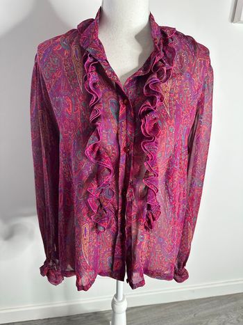 Chemise rose et multicolore Paisley Vintage T48 4XL