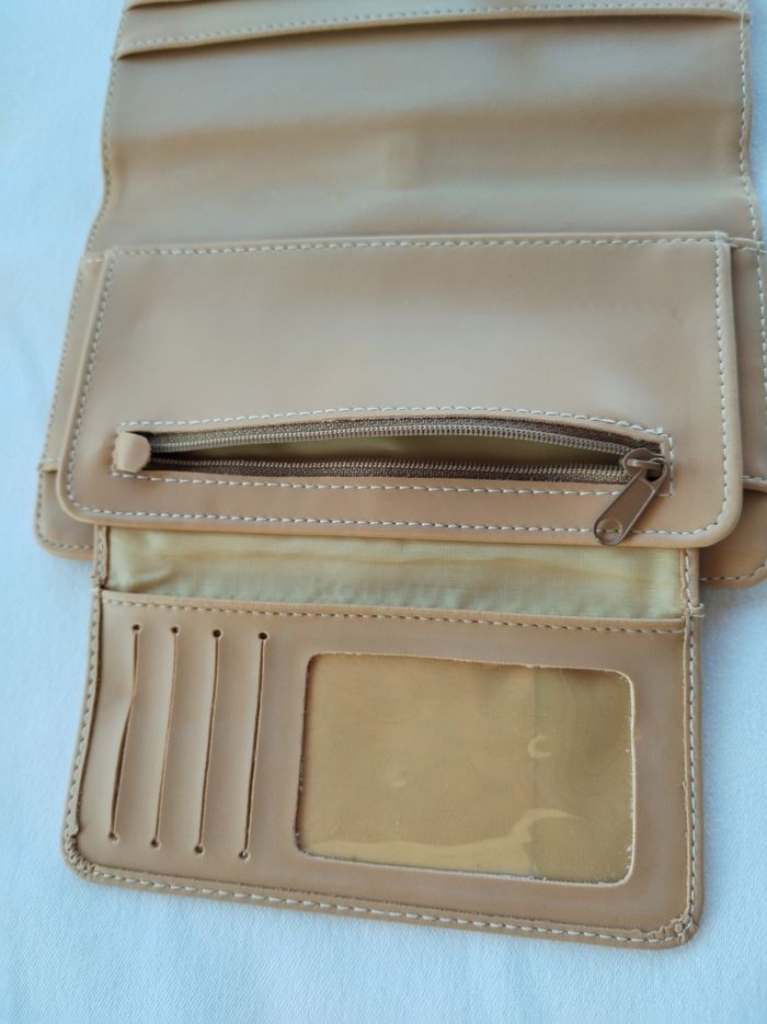 Portefeuille Porte-monnaie multipoches beige - photo numéro 3