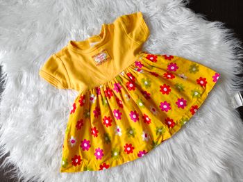 Robe patineuse rose fleurie vintage rétro 90s colorful cottagecore kids 6 mois - 67cm