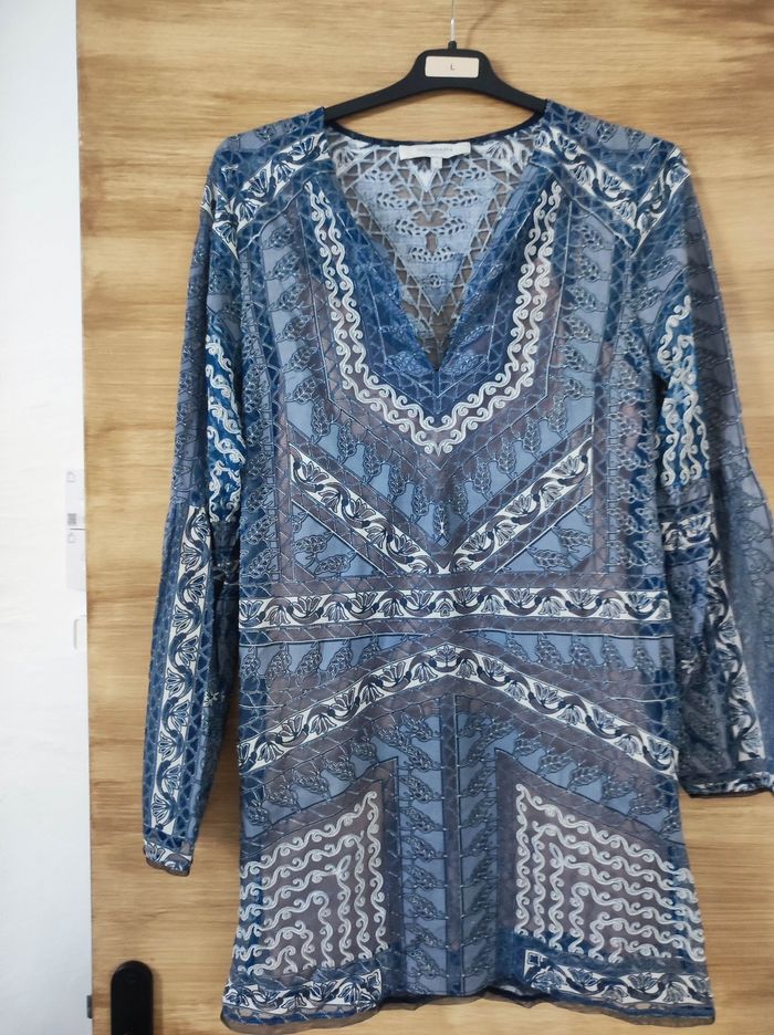 Robe dentelle courte BCBG maxaZria taille s bleu