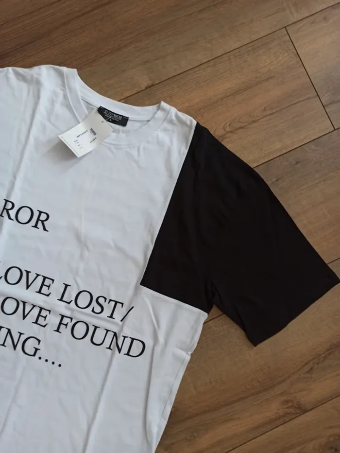 Tee shirt blanc et noir homme L - photo numéro 2