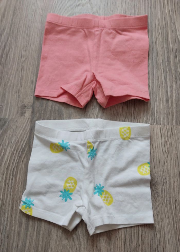Lot de 2 shorts coton bio 12 mois