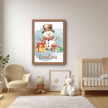 affiche  prénom personnalisé noël