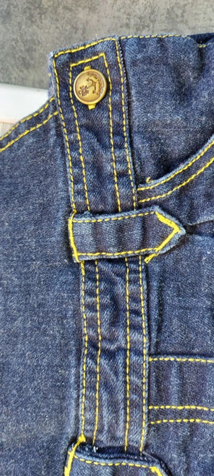 Robe salopette en jeans bleu fonce, élastique, Sergent Major, 4/5 ans nickel - photo numéro 4