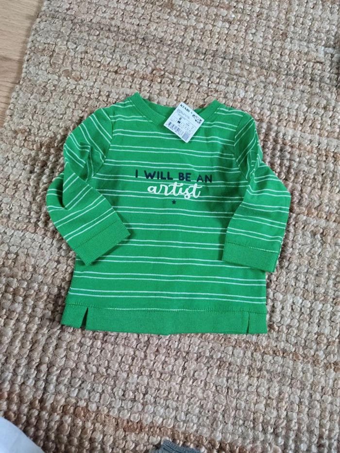 T-shirt manches longues garçon 6 mois