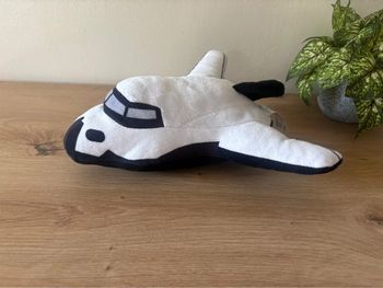 Doudou peluche avion noir blanc zeeman état neuf