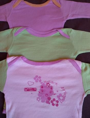 lot de 3 bodies manches longues très colorés / 18 mois