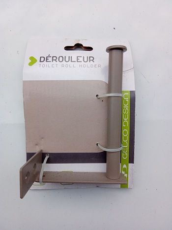 Porte papier toilette en métal,  couleur gris clair, neuf