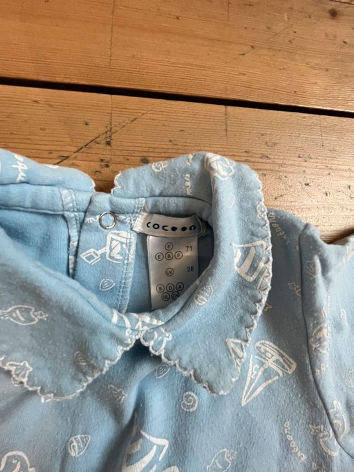 Pyjama bleu avec col manches longues - photo numéro 4