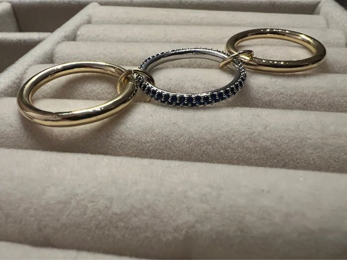 Bague style Spinelli bleu acier inoxydable - photo numéro 5