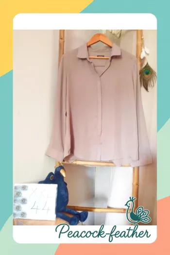 Chemisier taupe transparent 44