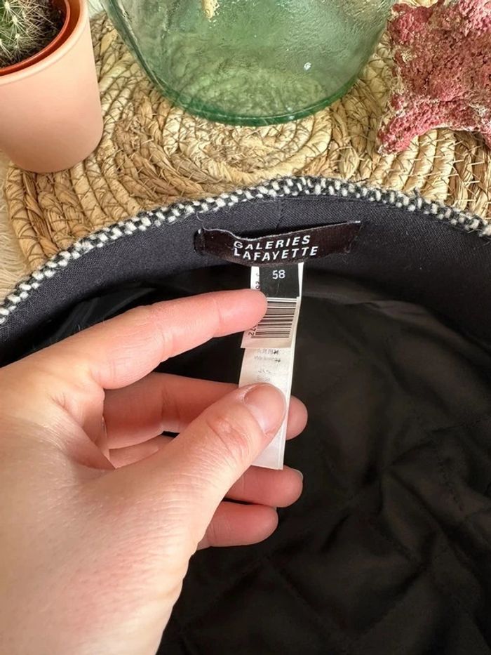 Casquette gavoche en laine noir et blanc taille 54 - Galeries Lafayette - photo numéro 7