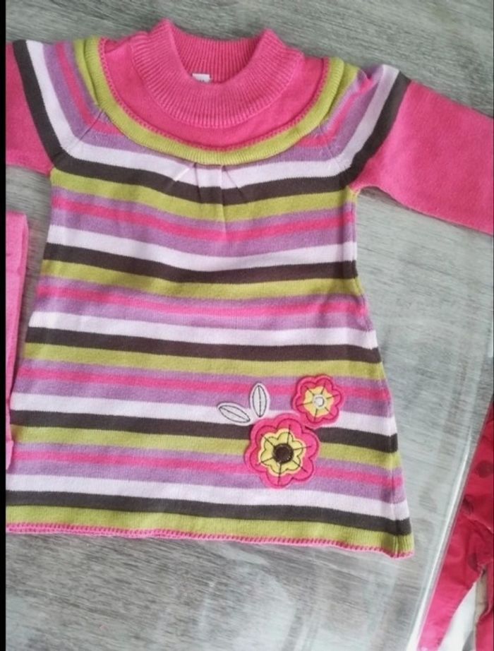 Robe pull + collant 6 mois - photo numéro 2