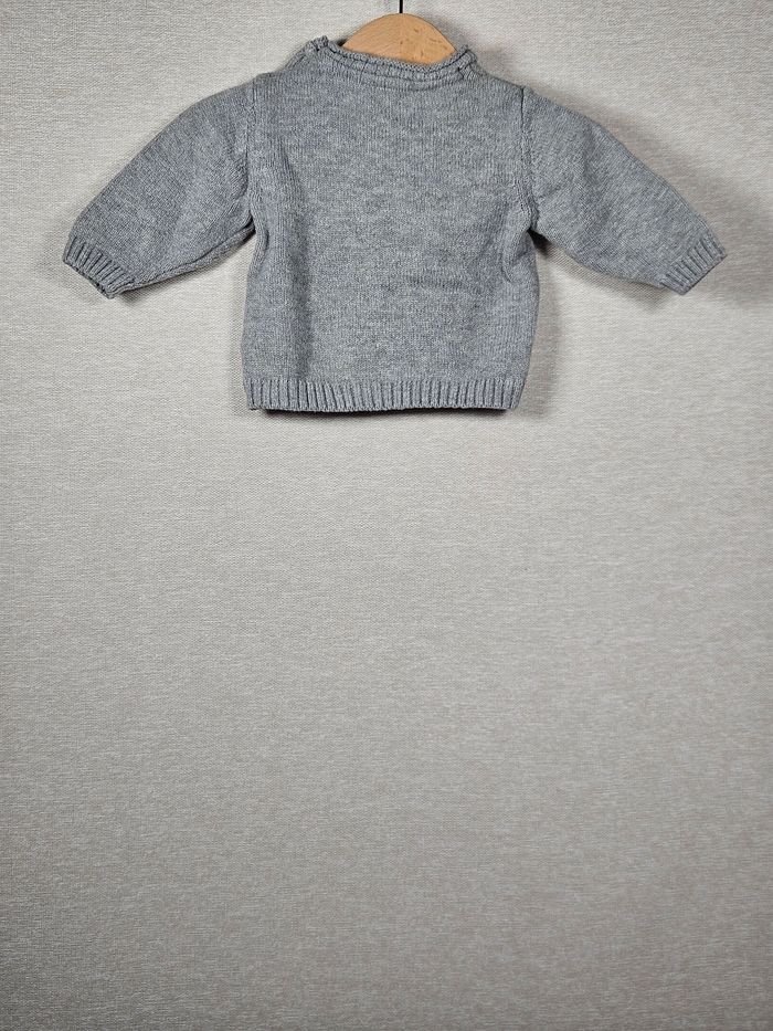 Pull en maille gris tex 3 mois - photo numéro 6