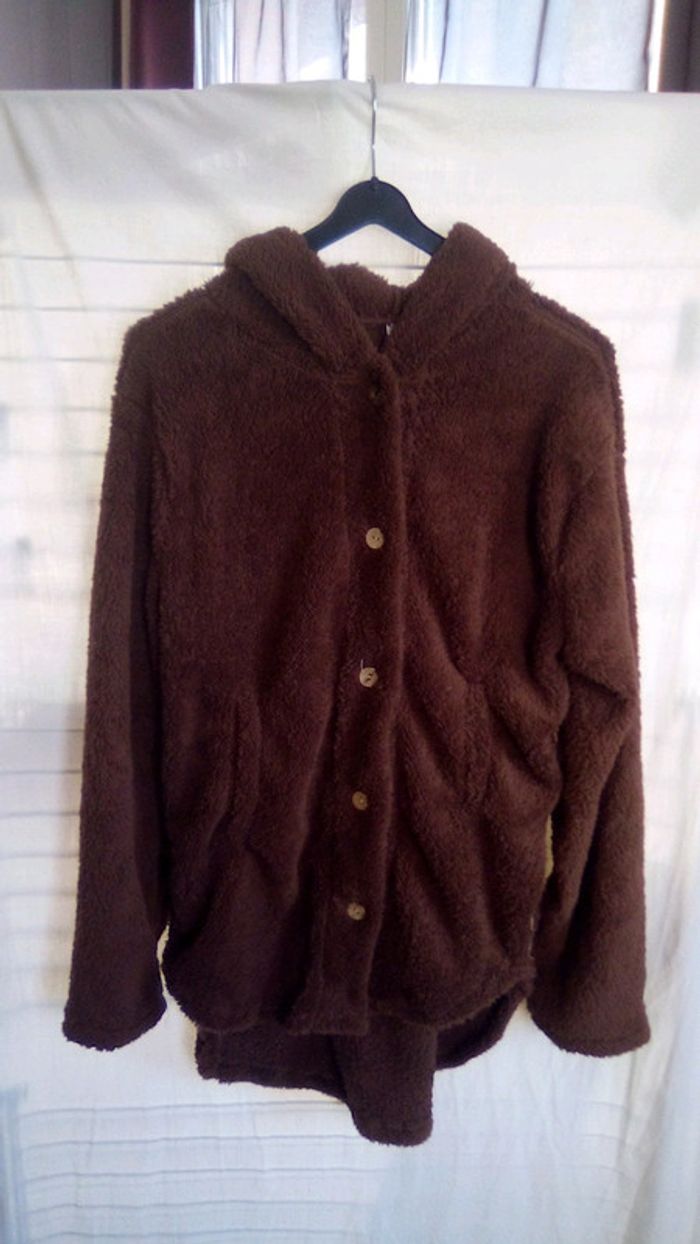 Gilet chocolat à capuche neuf - photo numéro 2