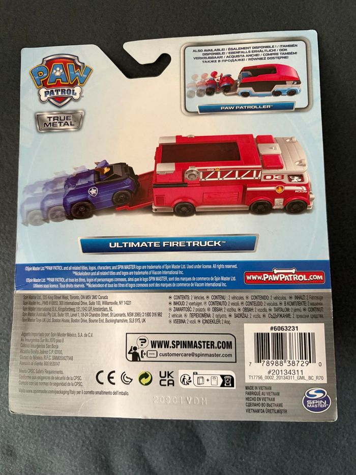 Pack Camion de pompiers True Metal  La Pat' Patrouille - photo numéro 3