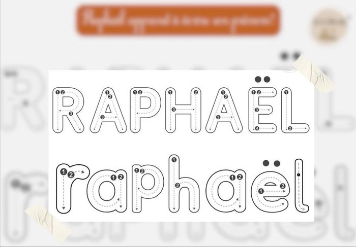 Affiche apprendre à écrire son prénom - nom de famille