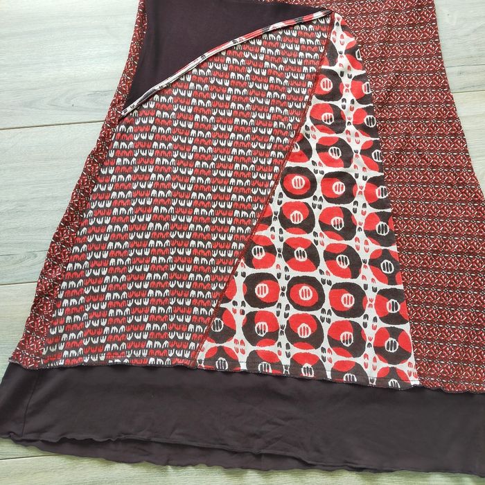 Robe d'hiver femme cache cache taille 38 multicolore marron orange blanc a motifs - photo numéro 3