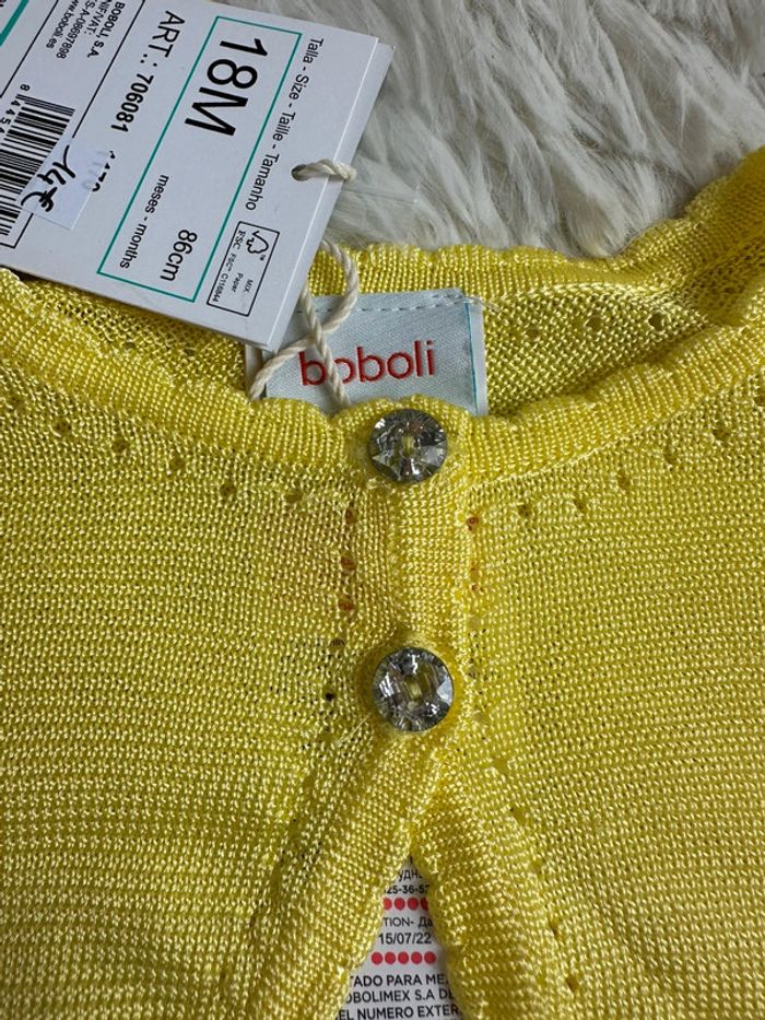 Boléro jaune Boboli taille 18 mois - photo numéro 2