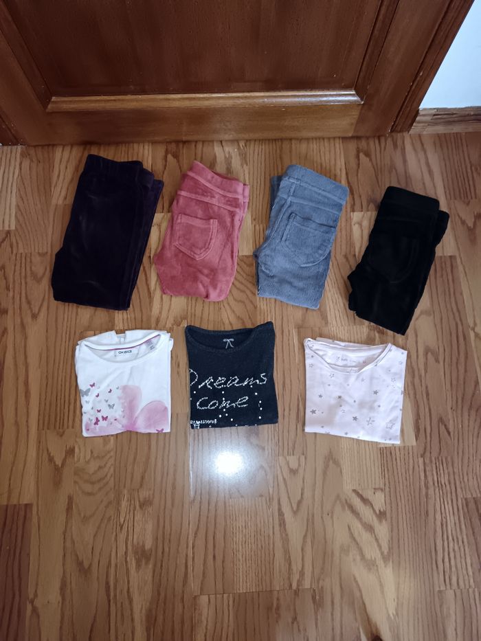 Lot 3 ans pantalons velours et tee shirts manches longues Kiabi, Okaïdi etc