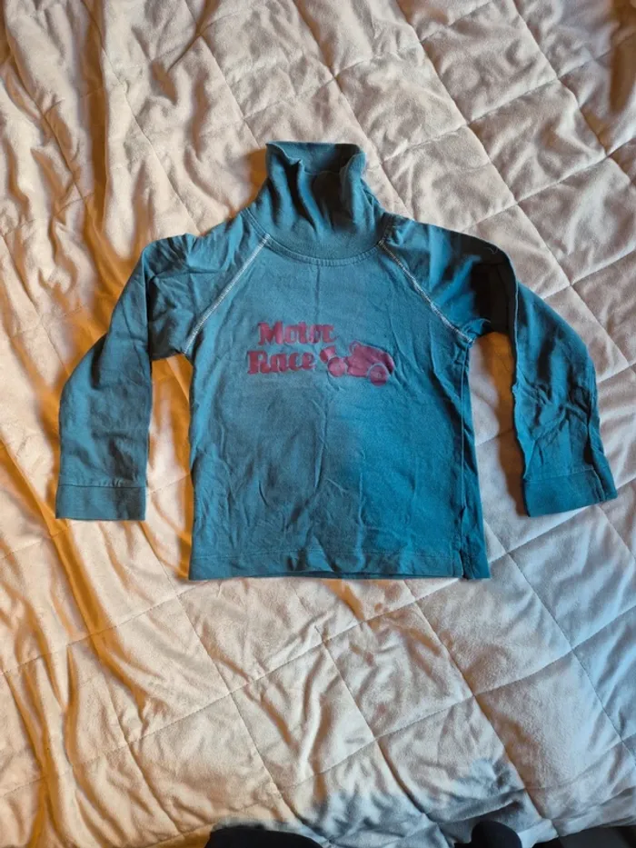 Sous pull  col roulé vert foncé