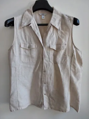 Chemise sans manche en lin