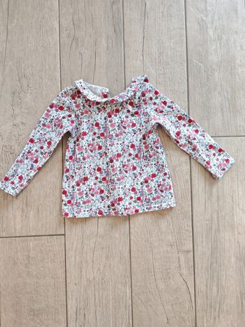 Pull fin fleurs col claudine 23 mois