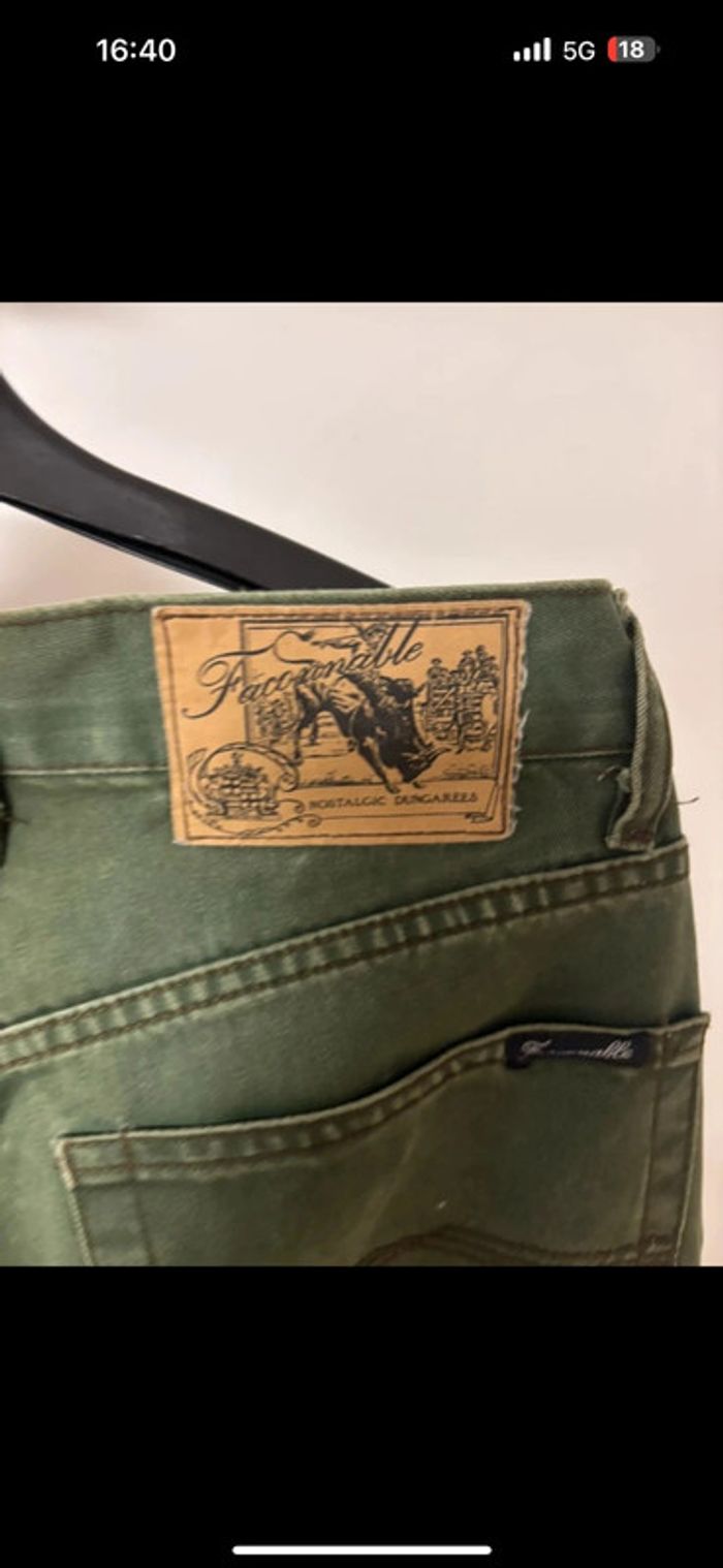 Jean Faconnable Vintage Vert - Taille 29 - Coupe Droite - photo numéro 9