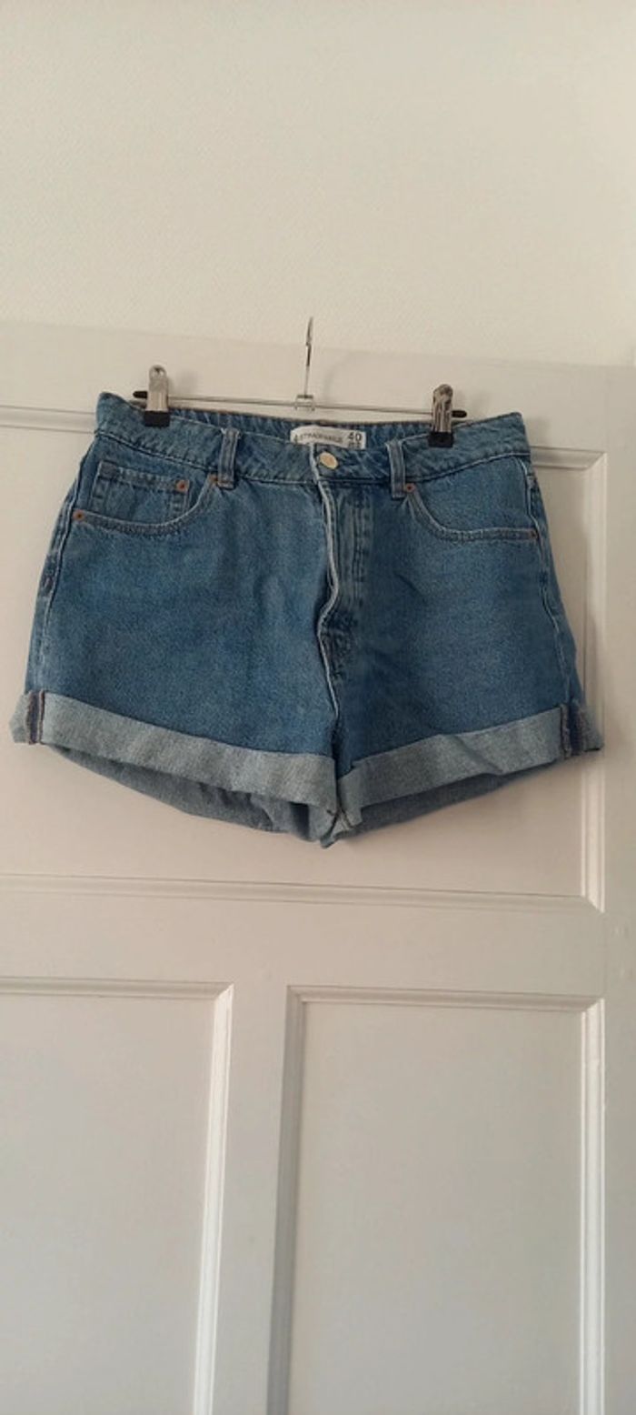 Short en jean taille haute stradivarius 40