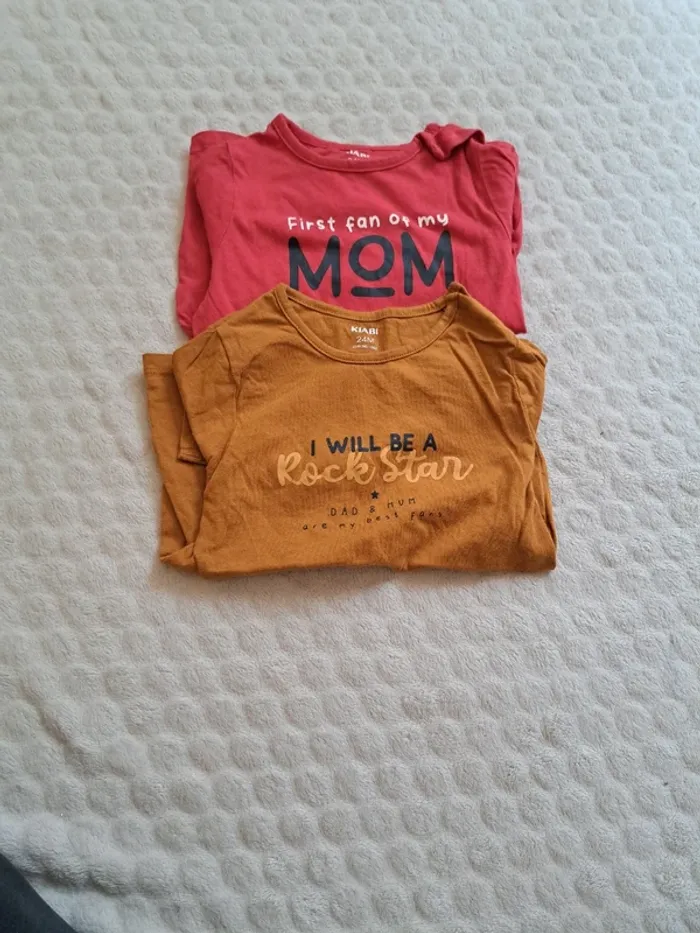 Lot de 2 hauts bébé garçon – 24 mois – manches longues – Kiabi