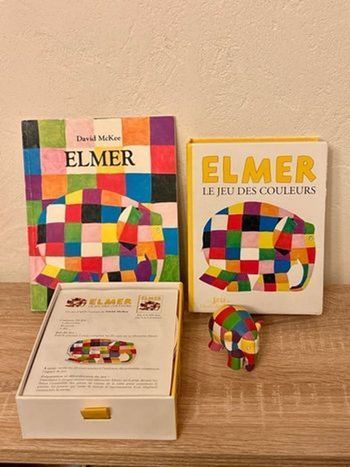 Lot elmer - tonie jeu de société et livre 