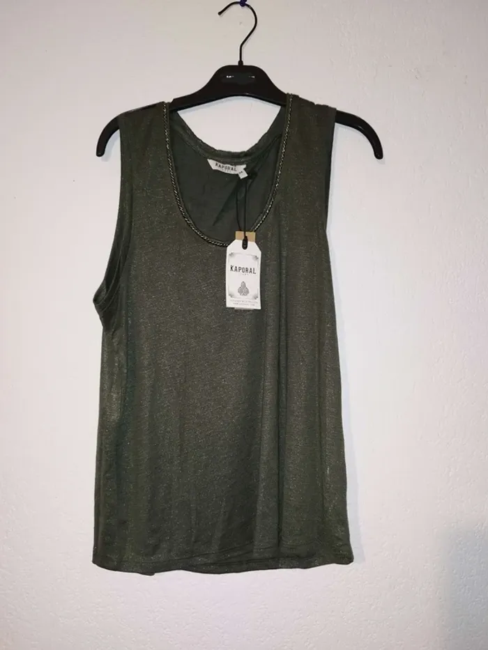 débardeur t-shirt kaki NEUF pour femme taille M
