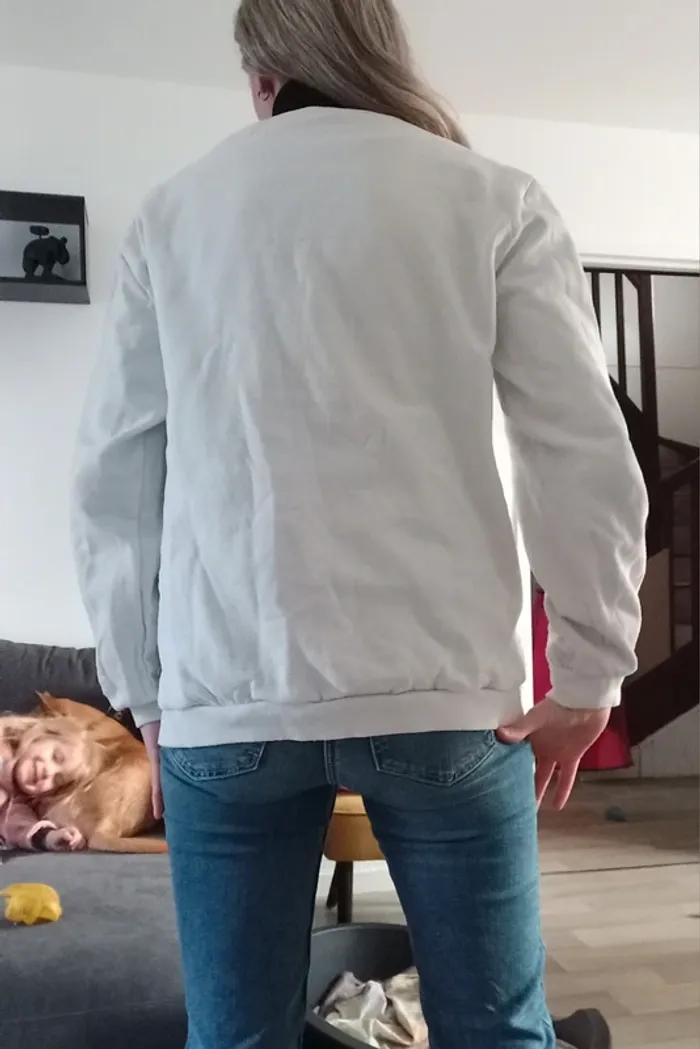 Pull blanc femme L - photo numéro 3