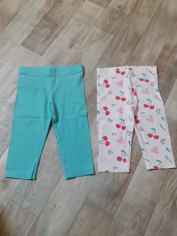 Lot 2 leggings 3/4 fille 5 ans neufs