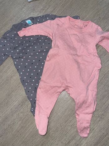 2 pyjama bébé fille 1mois 