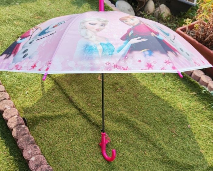 Parapluie reine des neiges rose pour enfant - photo numéro 4