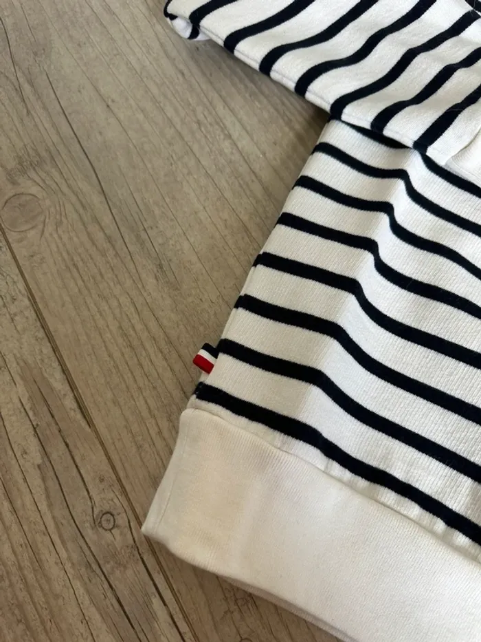 Sweat sans capuche oversize rayé noir marinière tommy jeans XS - photo numéro 4