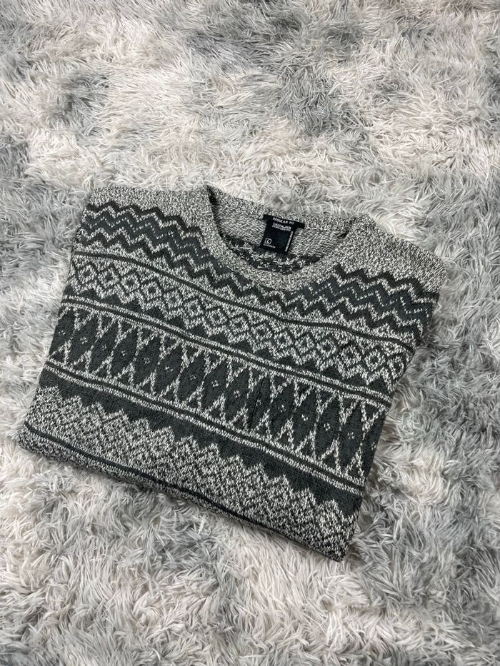Pull D’hiver Vintage 90s Regular Fit L/L Homme Gris