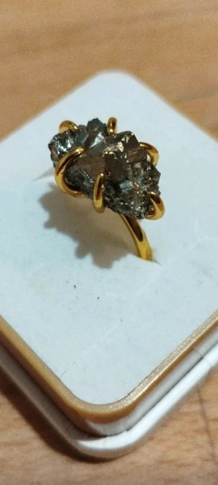Magnifique 🎀 bague Unique en Pyrite Naturelle - photo numéro 12