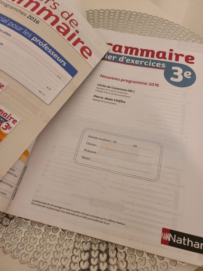 Cahier d'exercices Grammaire 3eme - photo numéro 2