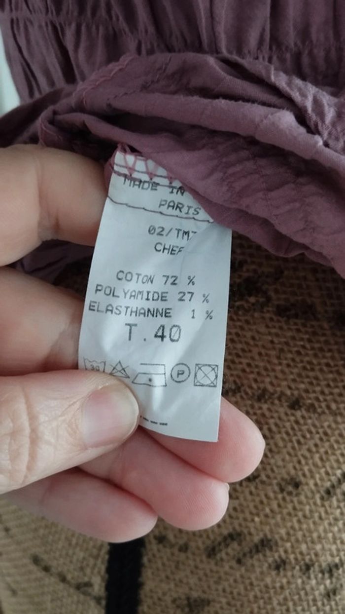 Chemise style froissée vieux rose taille 40 - photo numéro 9