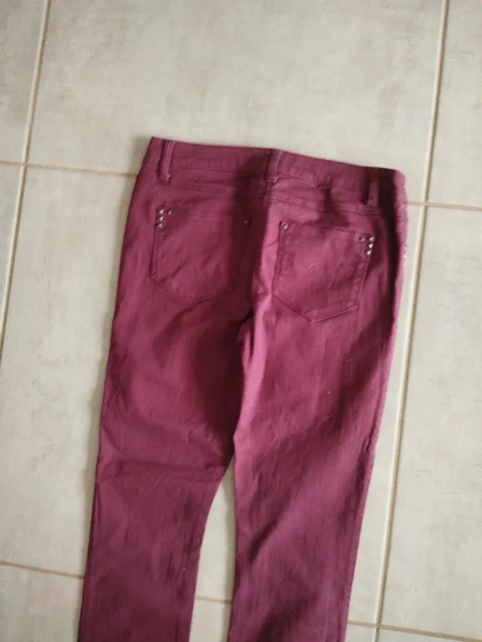 Pantalon bordeaux taille 38 camaieu - photo numéro 7