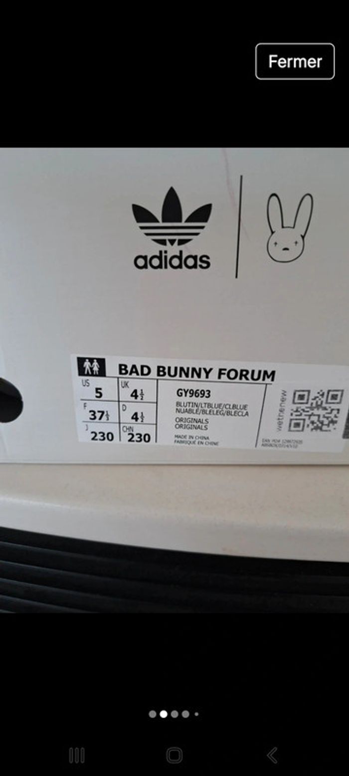 Basket Bad Bunny Forum Adidas 37,5 - photo numéro 2