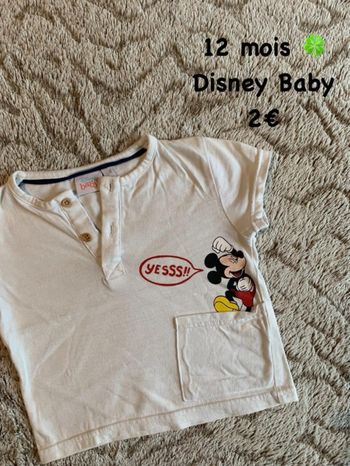 T-shirt 🍀 12 mois 🍀 Disney Baby