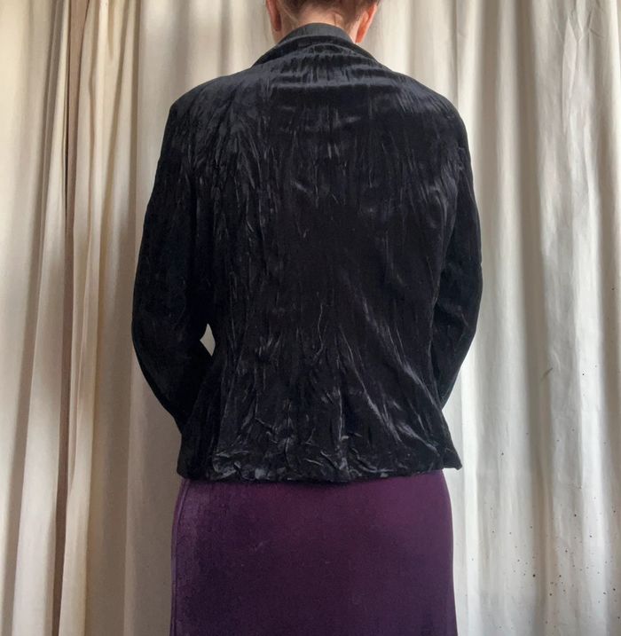 Blazer velours noir Goth 90s 🦇 vintage - Taille M/L - photo numéro 4