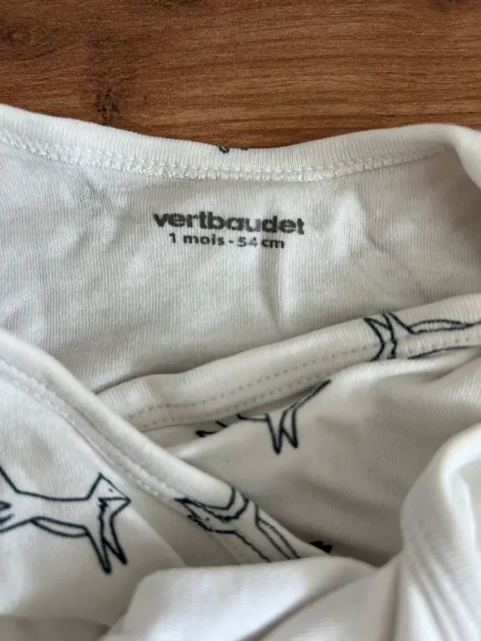 Lot de 3 bodies bébé manches longues Vertbaudet – taille 1 mois (54 cm) - photo numéro 2