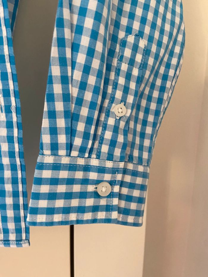 Chemise en coton vichy blanc et bleu Monoprix taille 10 ans - photo numéro 11