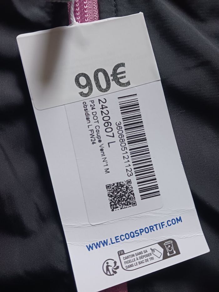 Veste coupe-vent gris foncé à double fermeture Le Coq Sportif édition Jeux Olympiques Paris 2024 taille L - photo numéro 2