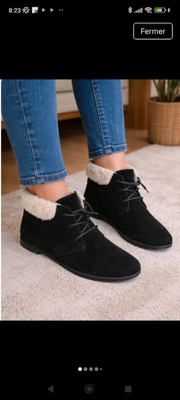 Bottines noires fourrées taille 37 neuves 